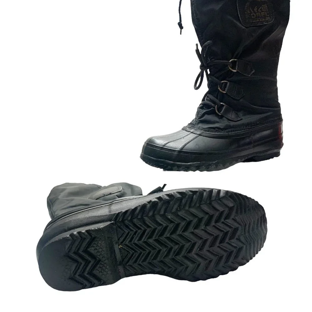 Vintage SOREL Snowlion‎ Black Insulated Waterproof Snow Boots